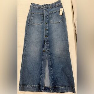 Pilcro Blue Denim Maxi Skirt